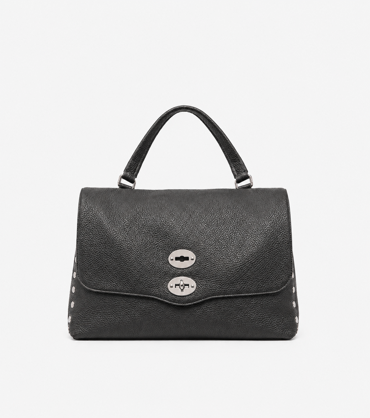 BORSA POSTINA® MEDIUM IN PELLE MARTELLATA GREY VULCANO