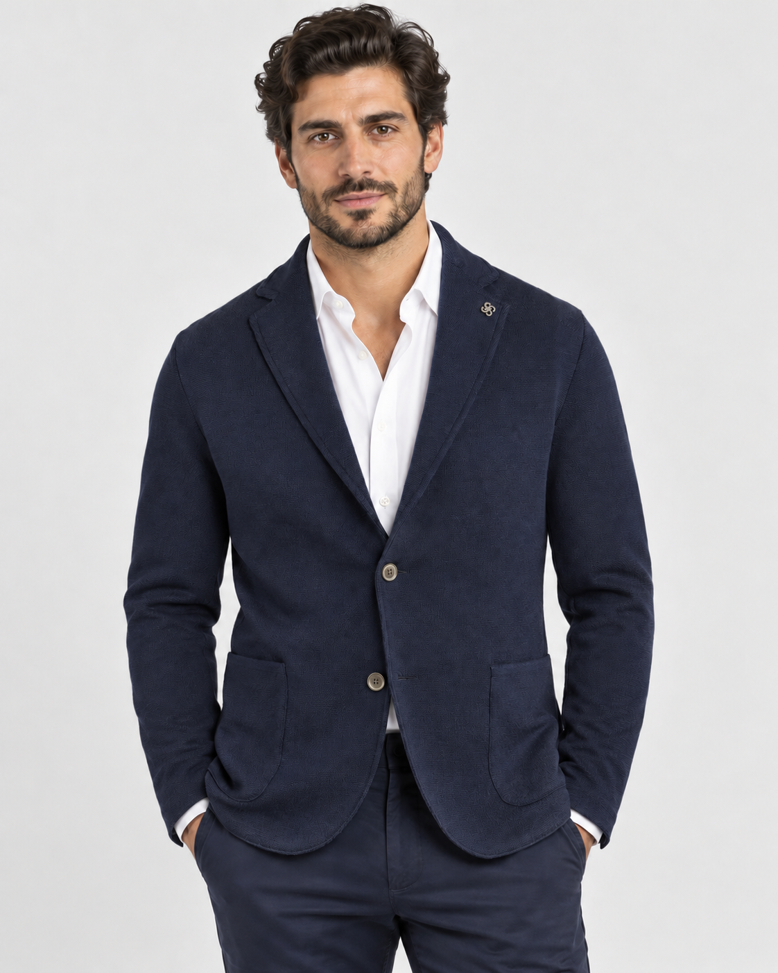 Gran Sasso Giacca uomo in lana blu