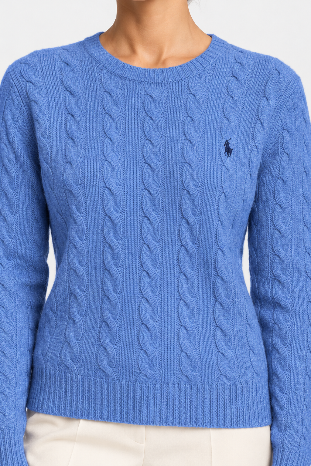 polo ralph lauren Maglione girocollo in lana e cashmere a trecce