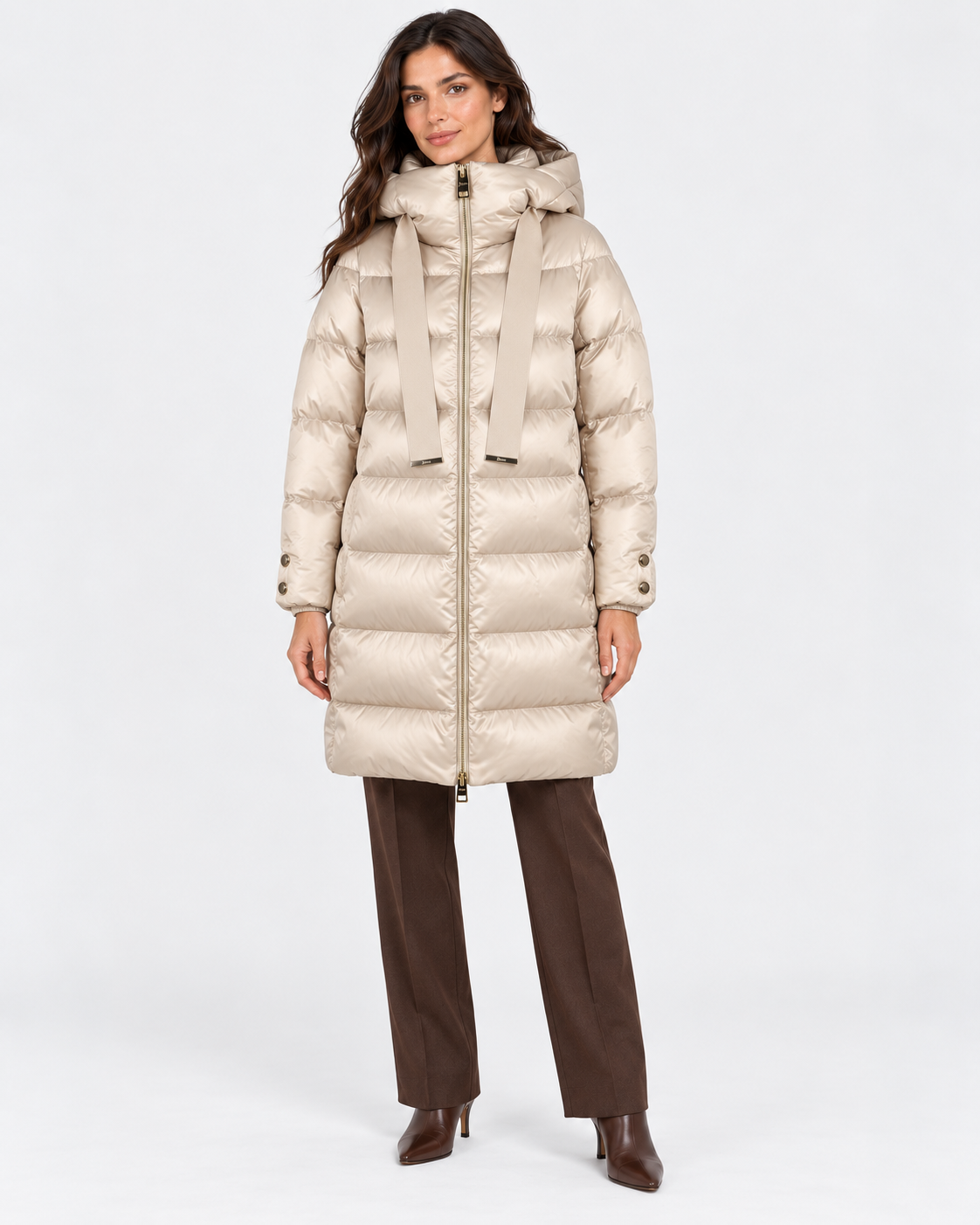 Herno Piumino donna A-shape in satin Chantilly