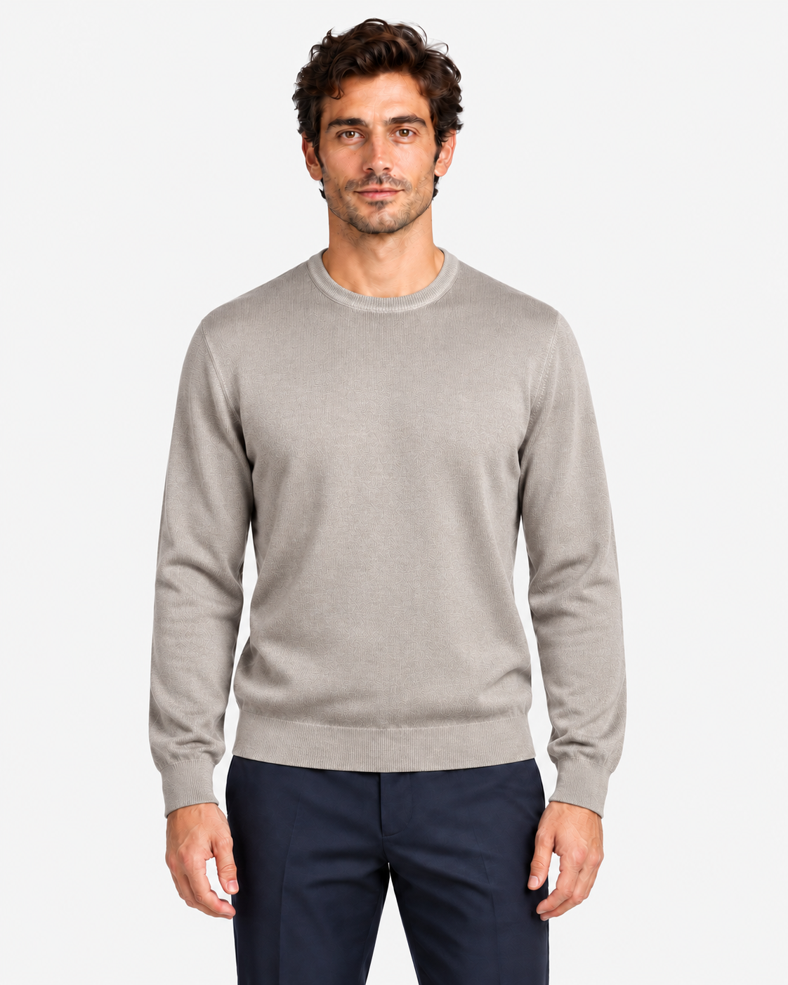 Gran Sasso Maglia Uomo Girocollo in Lana Grigio
