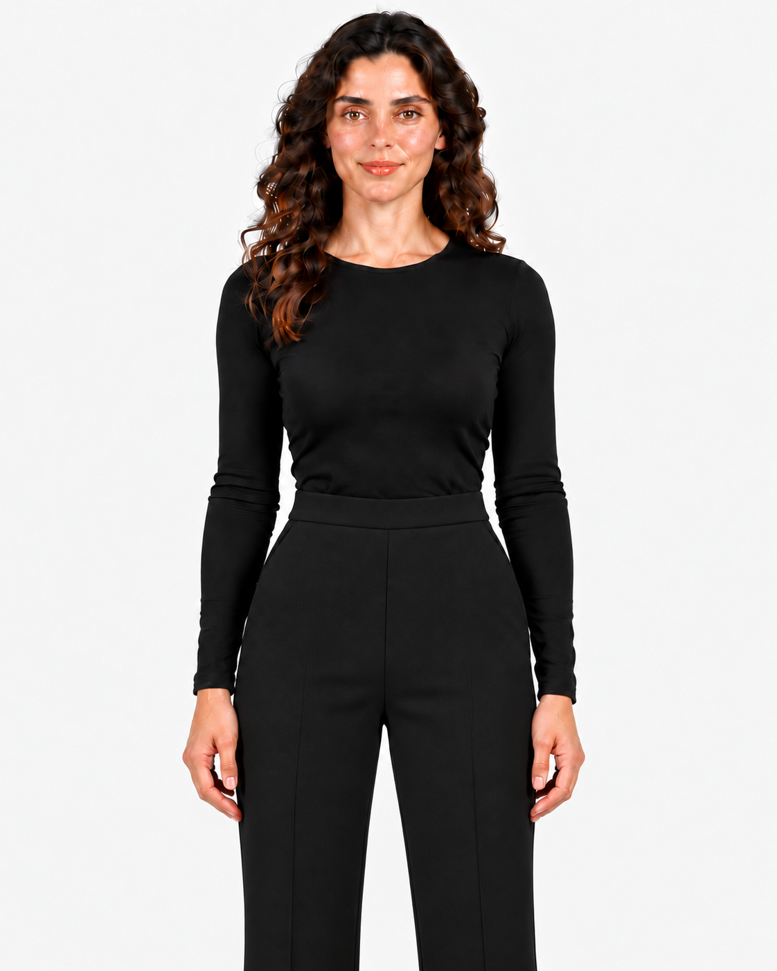Imperial Pantalone Donna Nero a Vita Alta