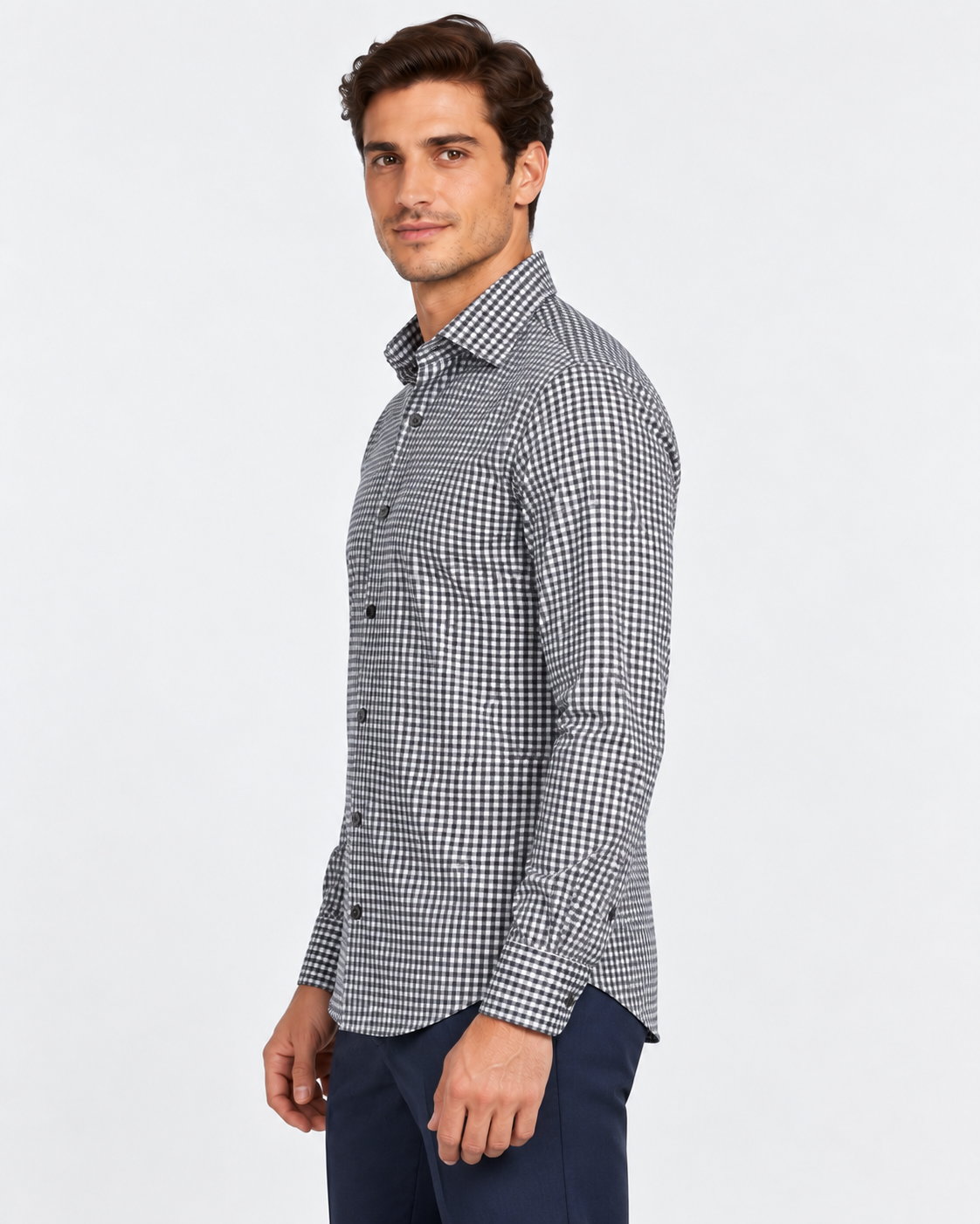 Archivium Camicia Tecnica Uomo Microquadri Blu e Bianco