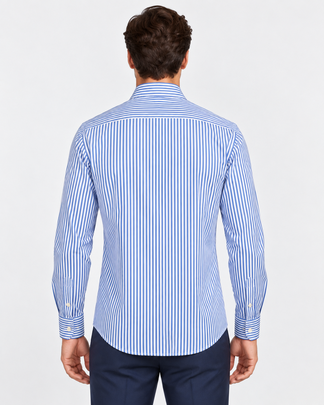 Archivium Camicia Tecnica Uomo a Righe Blu e Bianche