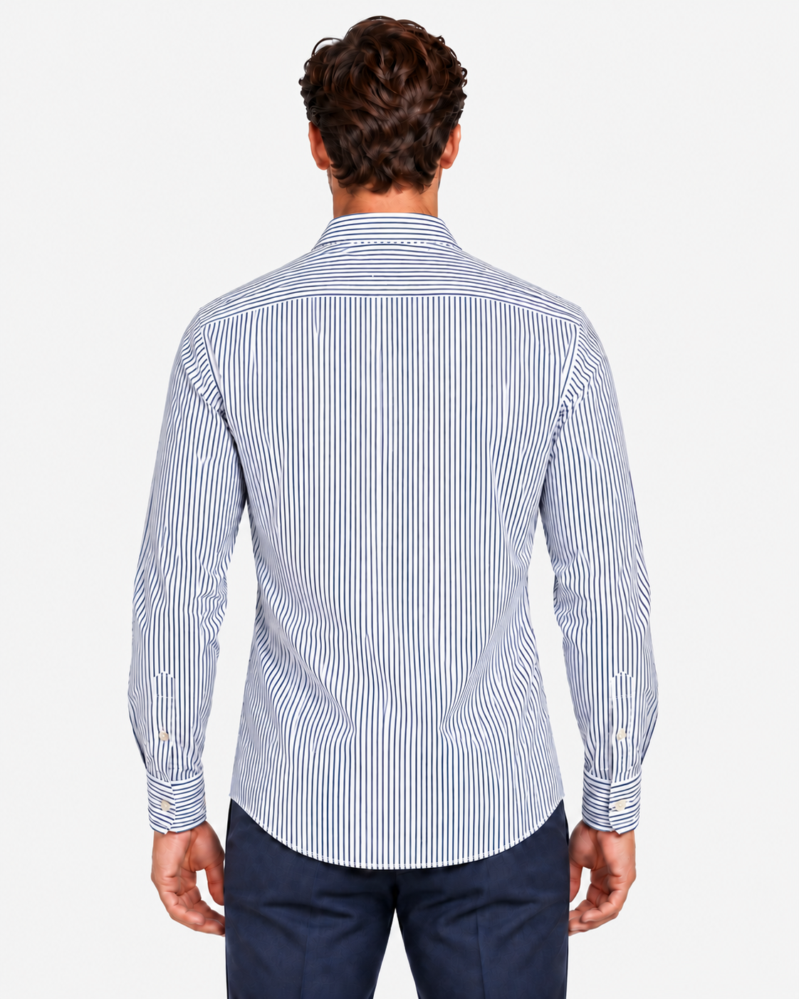 Archivium Camicia Tecnica Uomo a Righe Blu e Bianche