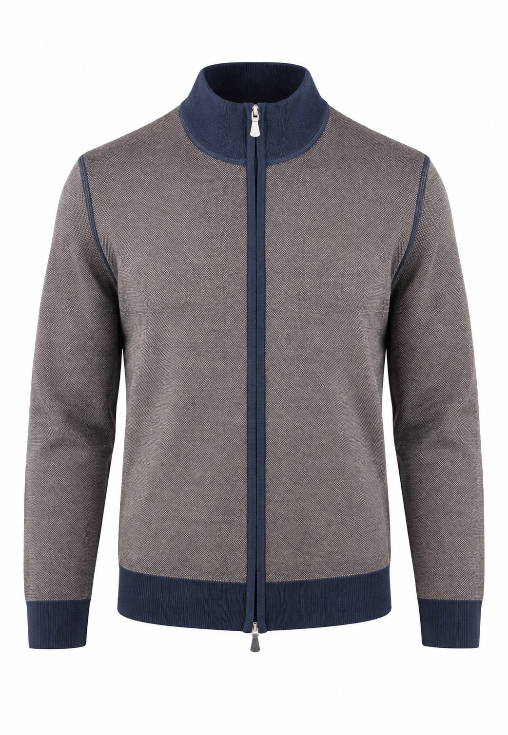 Gran Sasso Cardigan uomo in lana vergine moro blu