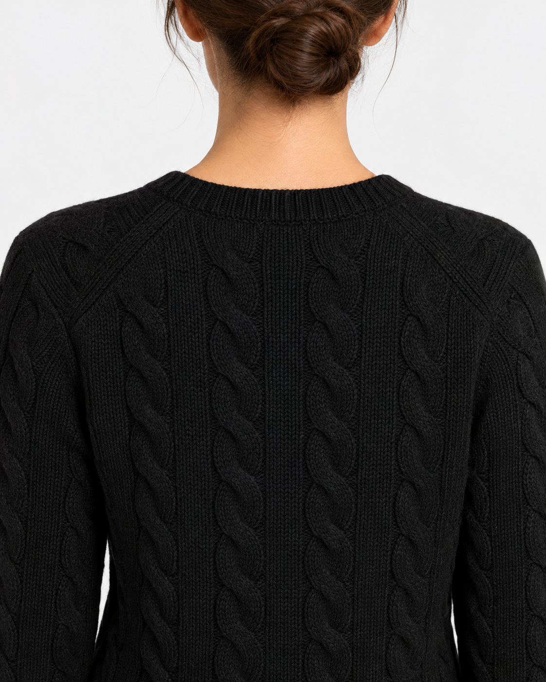 Cardigan a trecce in lana e cashmere black