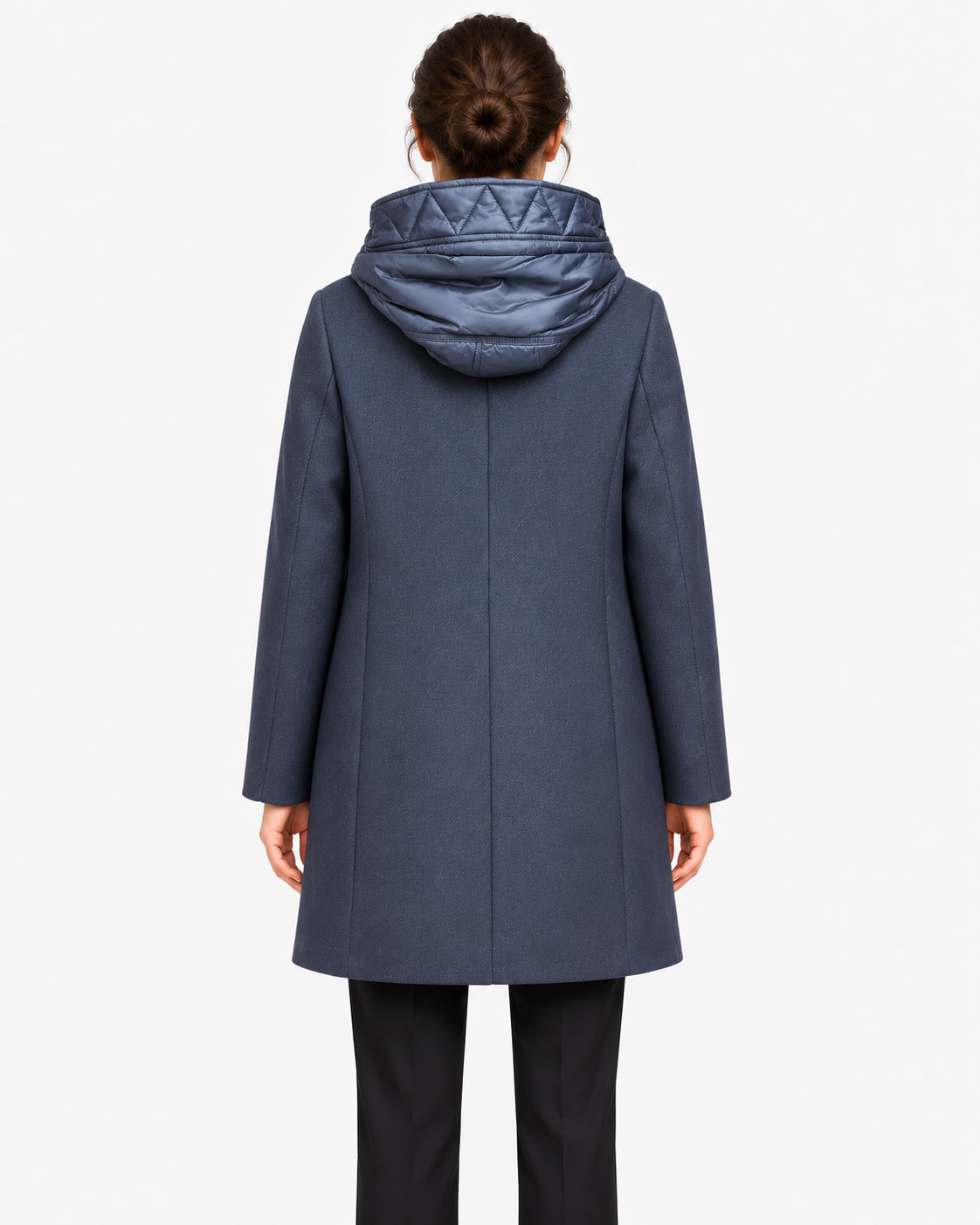 Fay Toggle Coat Donna Blu in Lana e Cashmere con Cappuccio