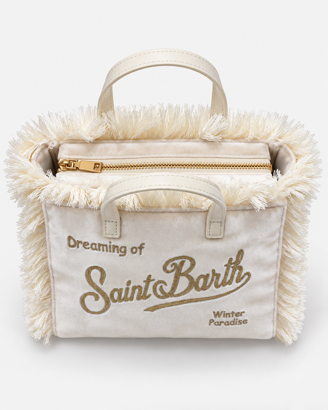 MC2 Saint Barth Borsa Donna Vanity Mini in Velluto Panna