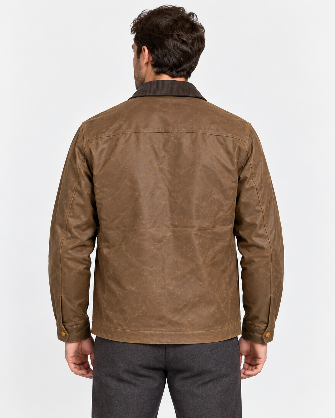 Manifattura Ceccarelli Giubbotto Uomo in Cotone Cerato Dark Tan