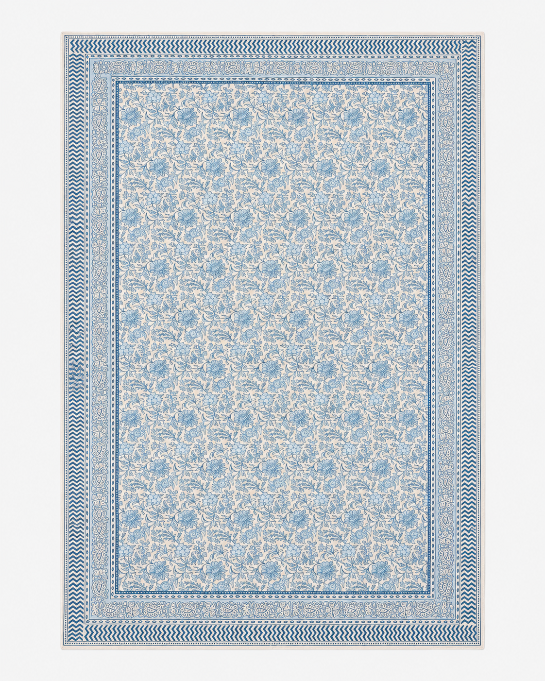 Pareo lungo Thaiti misto seta con stampa blue safari