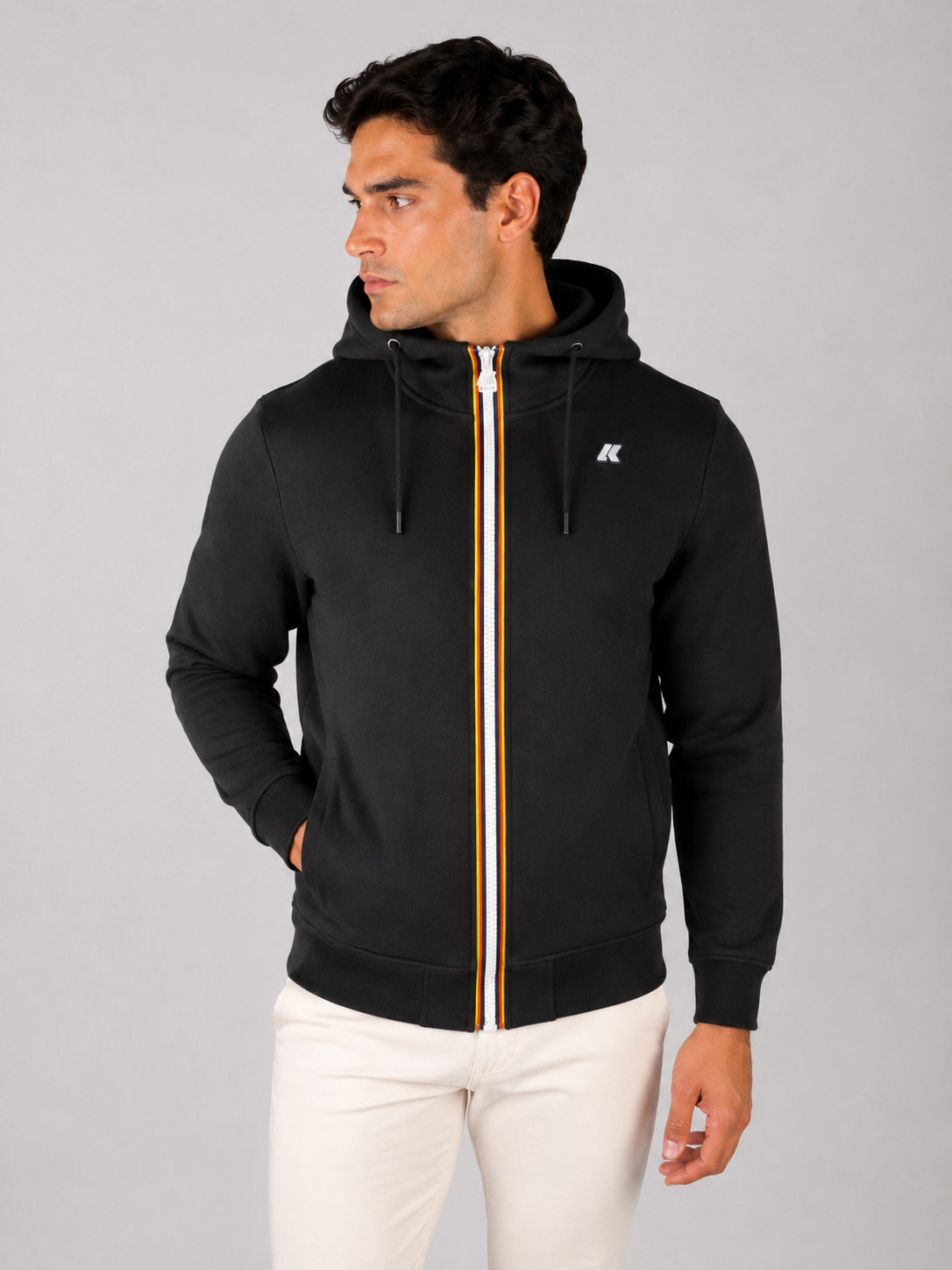 Felpa uomo K-way Rainer Spencer black pure