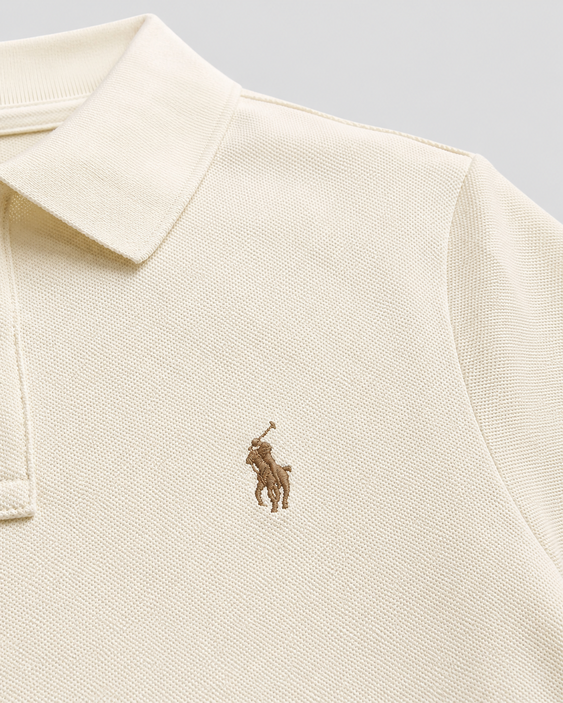 Polo iconica in piqué Custom Slim-Fit cream