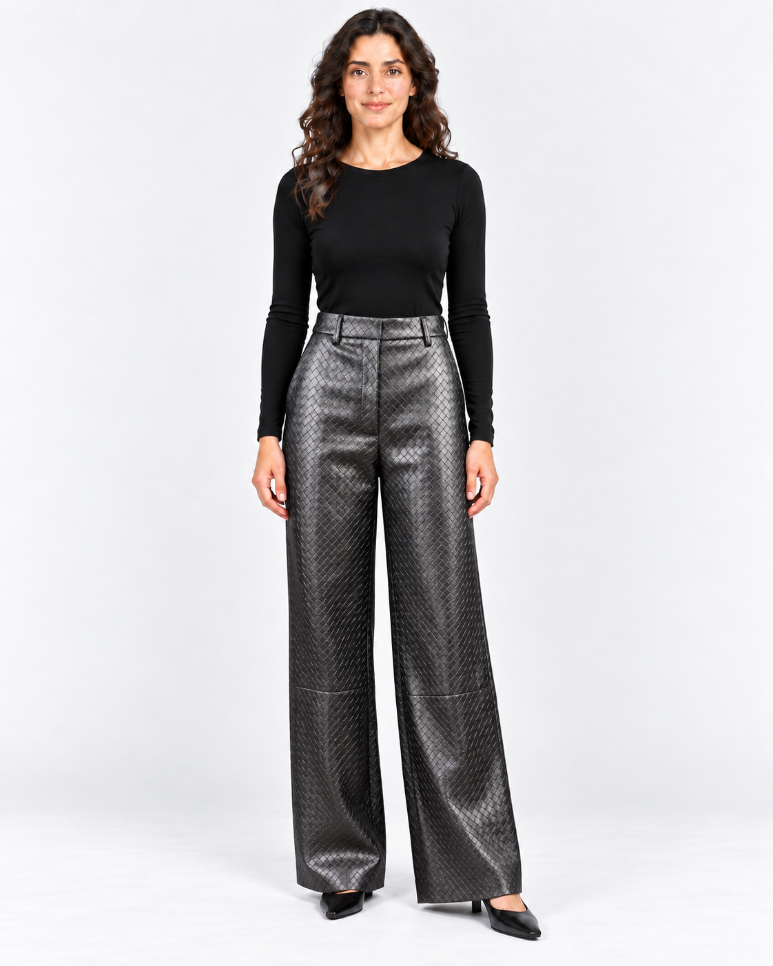 Imperial Pantalone Donna Nero in Ecopelle