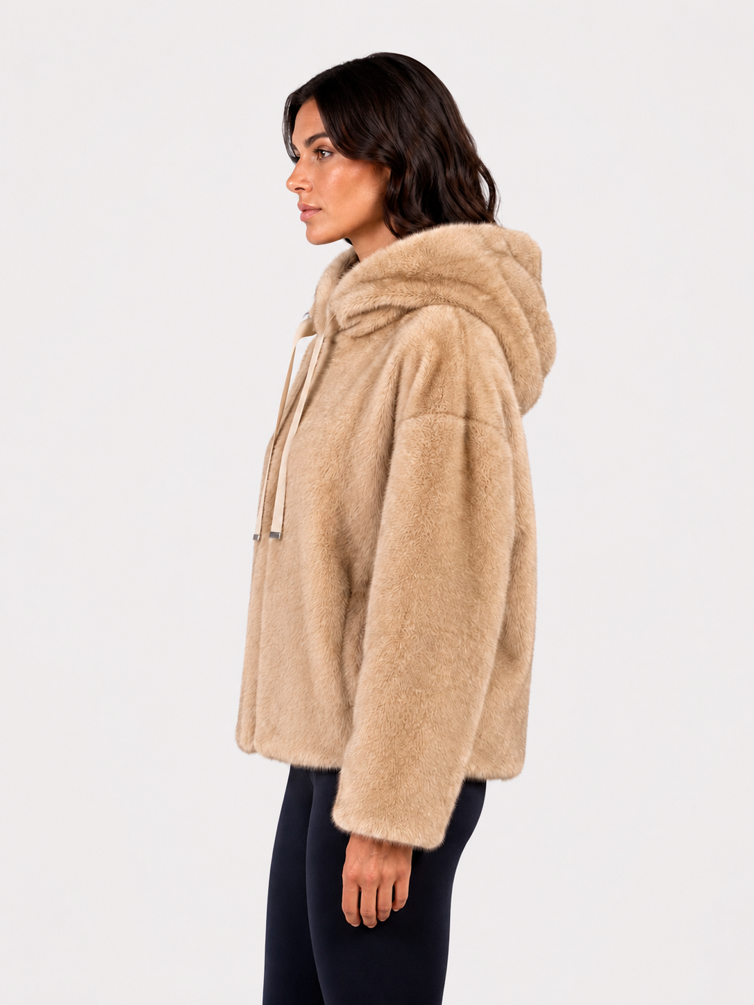Herno bomber in melange alternative mink fur chantilly