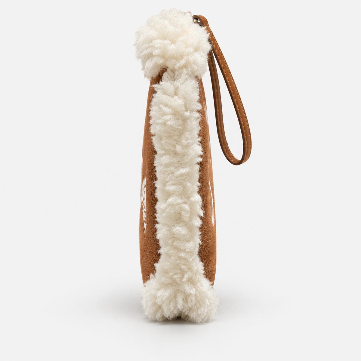 MC2 Saint Barth Pochette Donna Aline Shearling Cognac e Panna