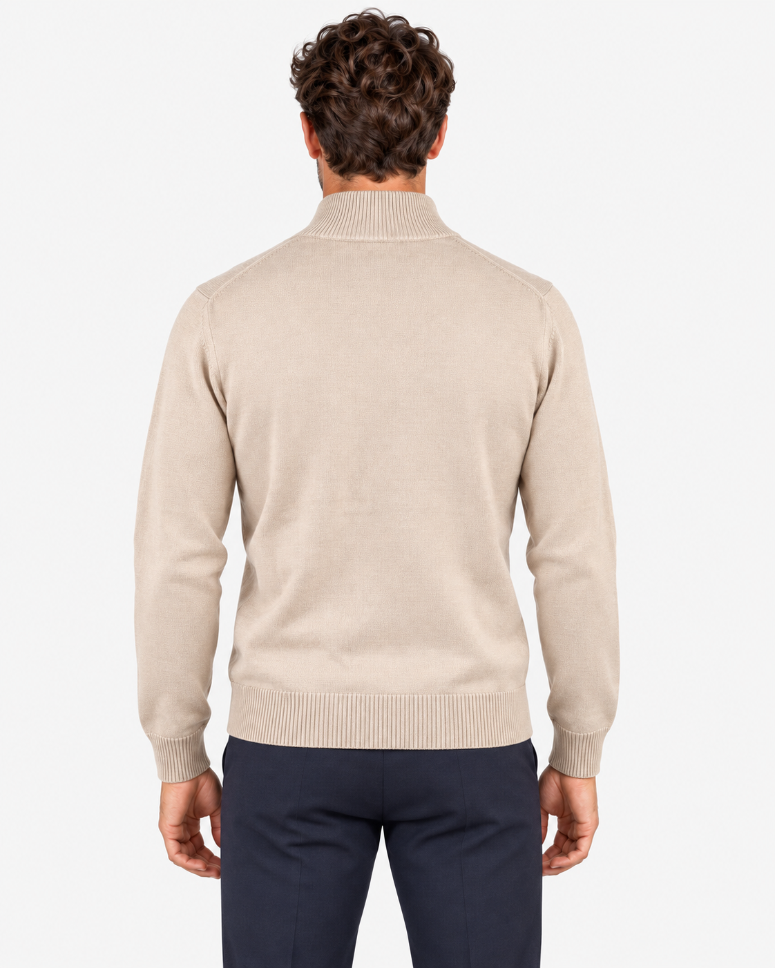 MC2 Saint Barth Cardigan Uomo Beige in Lana Merinos Extrafine