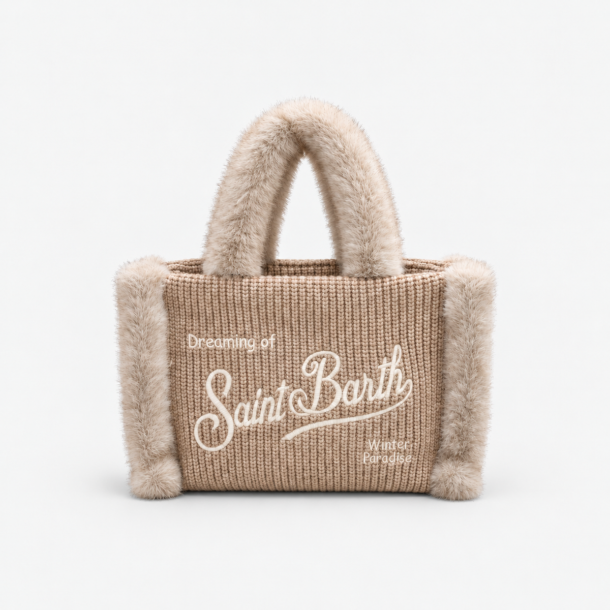 MC2 Saint Barth Borsa Donna Colette in Maglia Beige