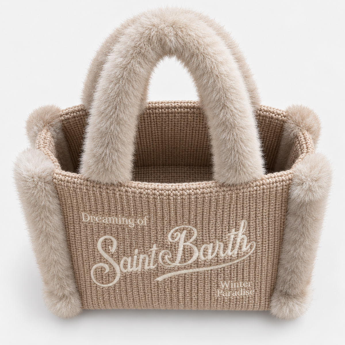 MC2 Saint Barth Borsa Donna Colette in Maglia Beige
