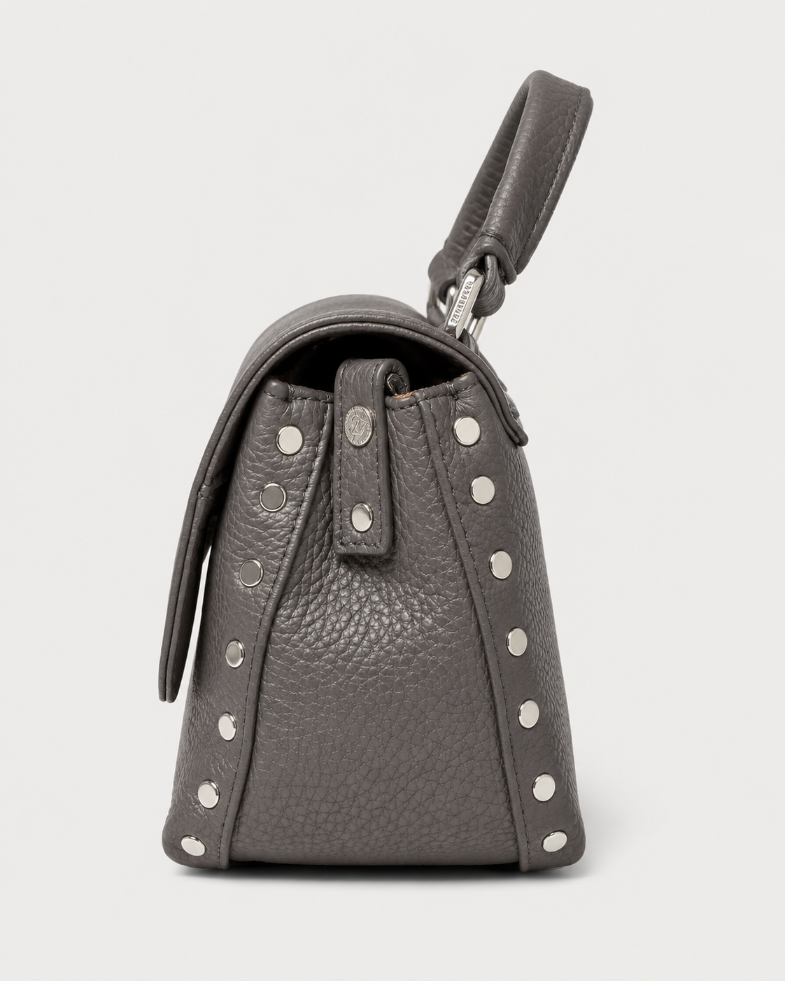 BORSA POSTINA® BABY IN PELLE MARTELLATA GREY VULCANO