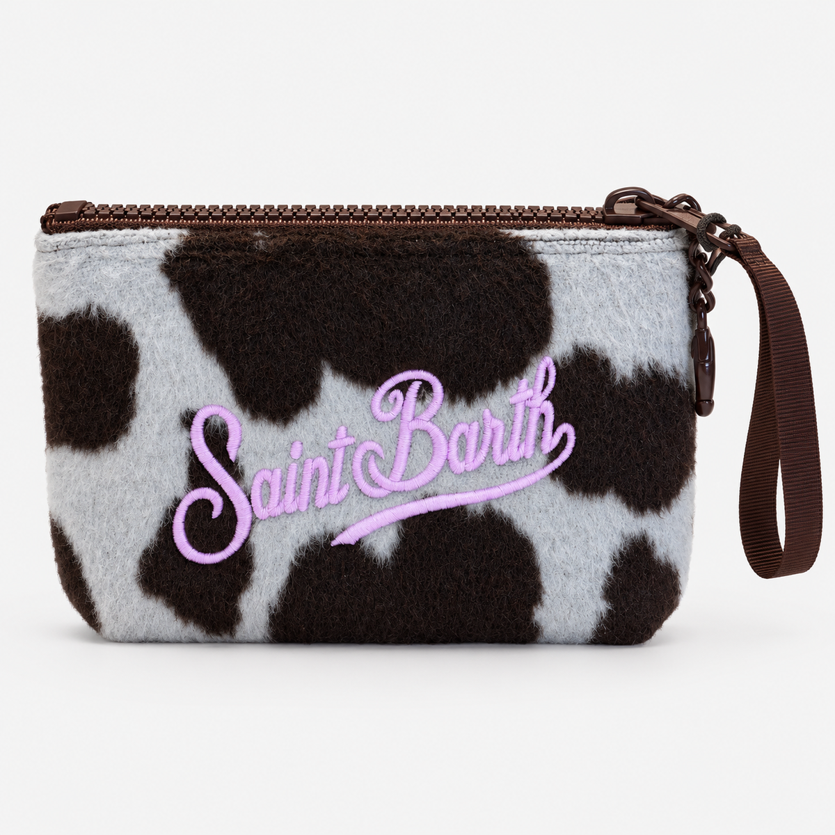 MC2 Saint Barth Pochette Donna Aline Mini Felt Cow Azzurra