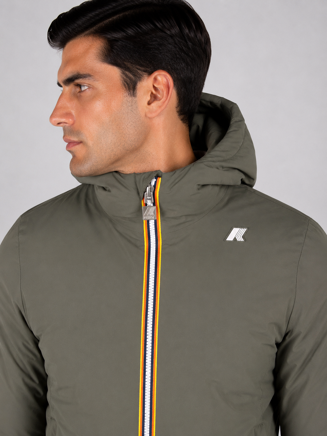 Giubbotto k-way uomo Jack St Warm Double reversibile green blackish - grey ash