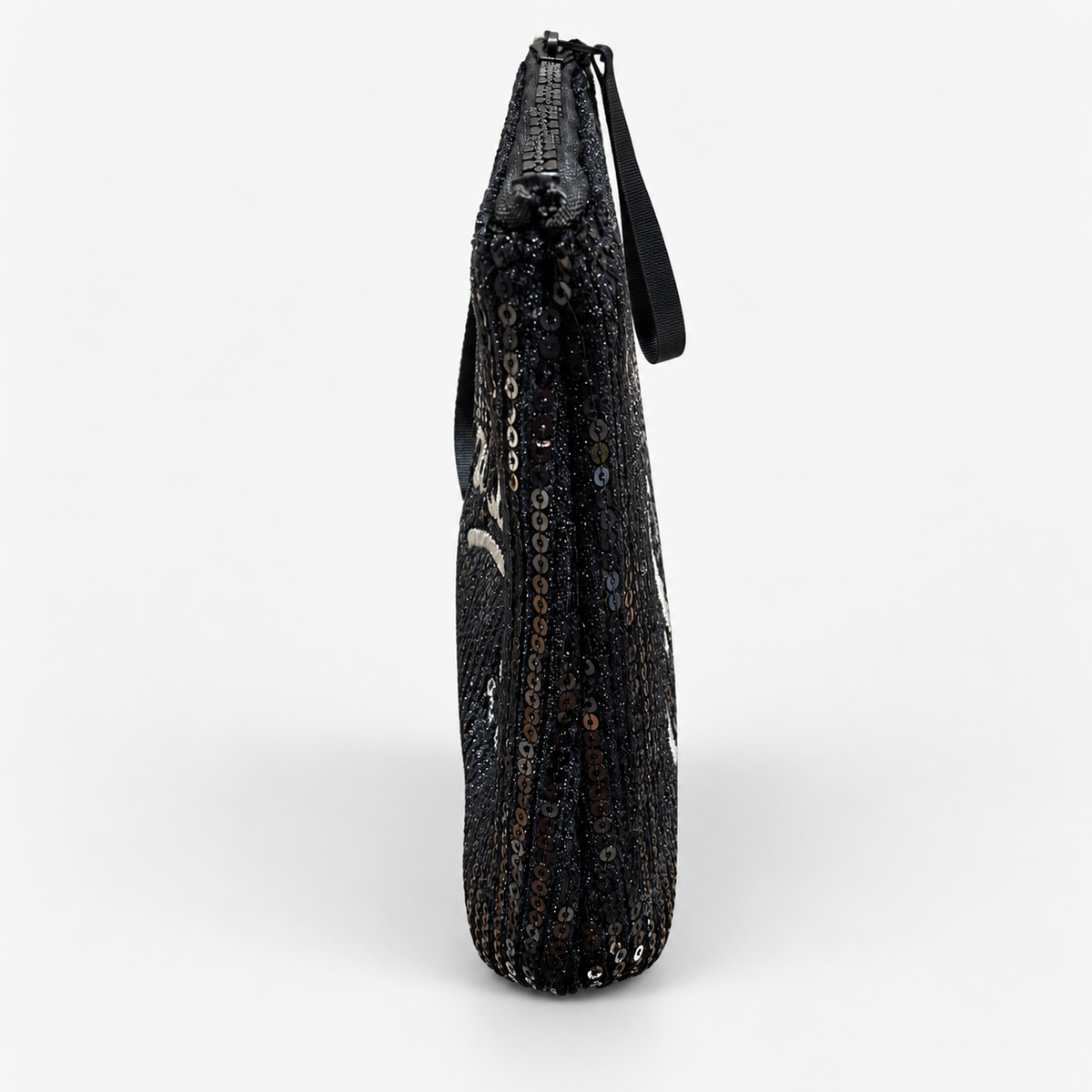 MC2 Saint Barth Pochette Donna Aline in Velluto Nero con Paillettes