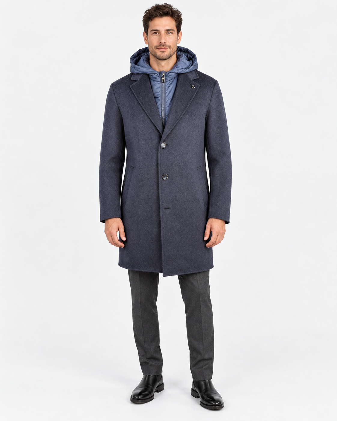 Distretto 12 Cappotto Doppiopetto Uomo Essex Blu