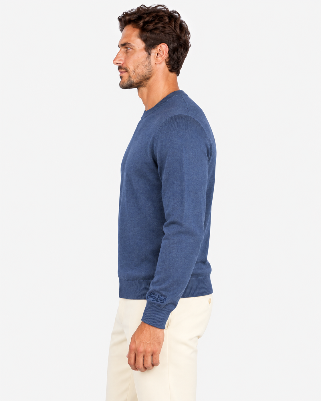 MC2 Saint Barth Maglia Uomo Night Blue in Lana Ultrafine