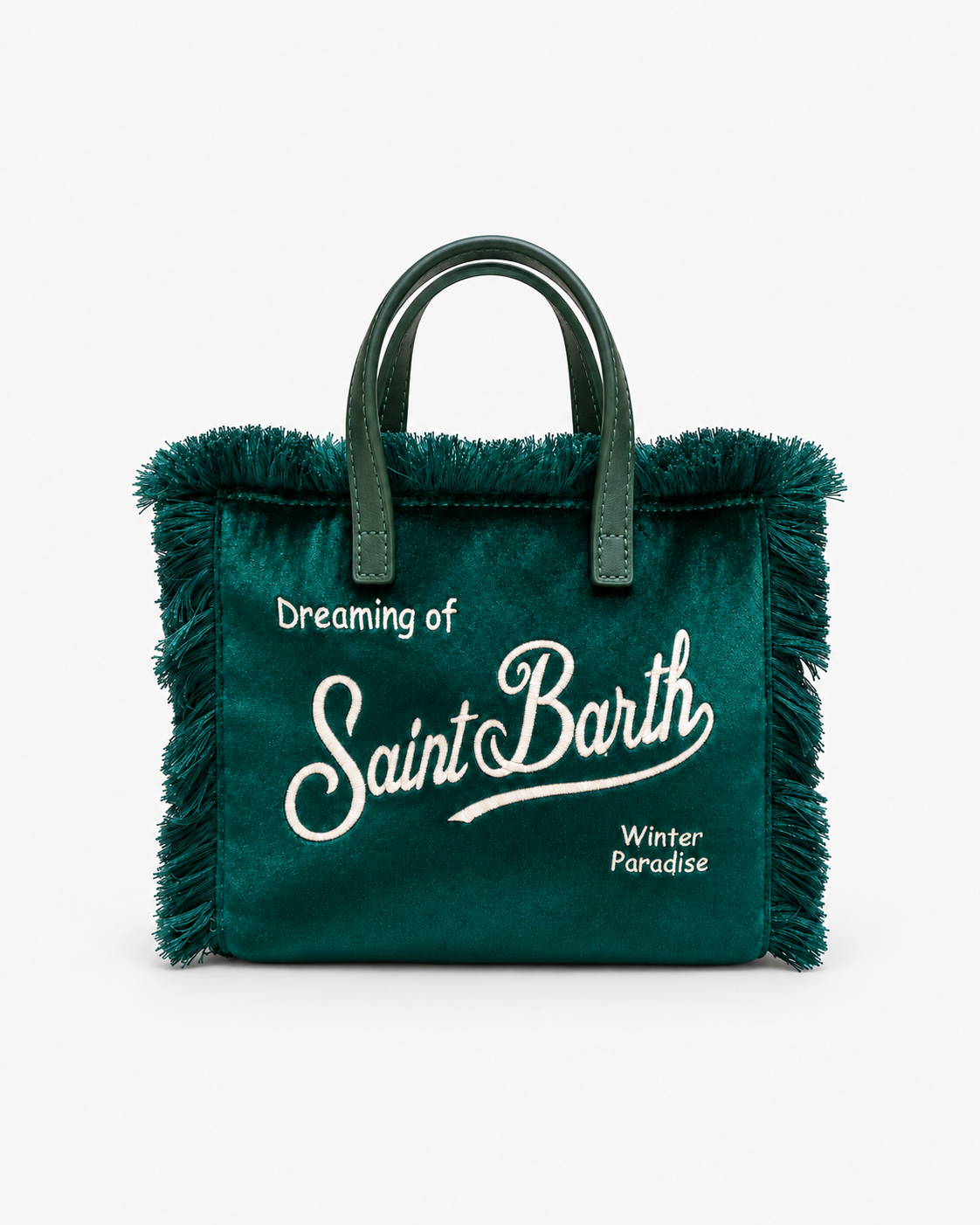 MC2 Saint Barth Borsa Donna Vanity Mini in Velluto Verde con Tracolla