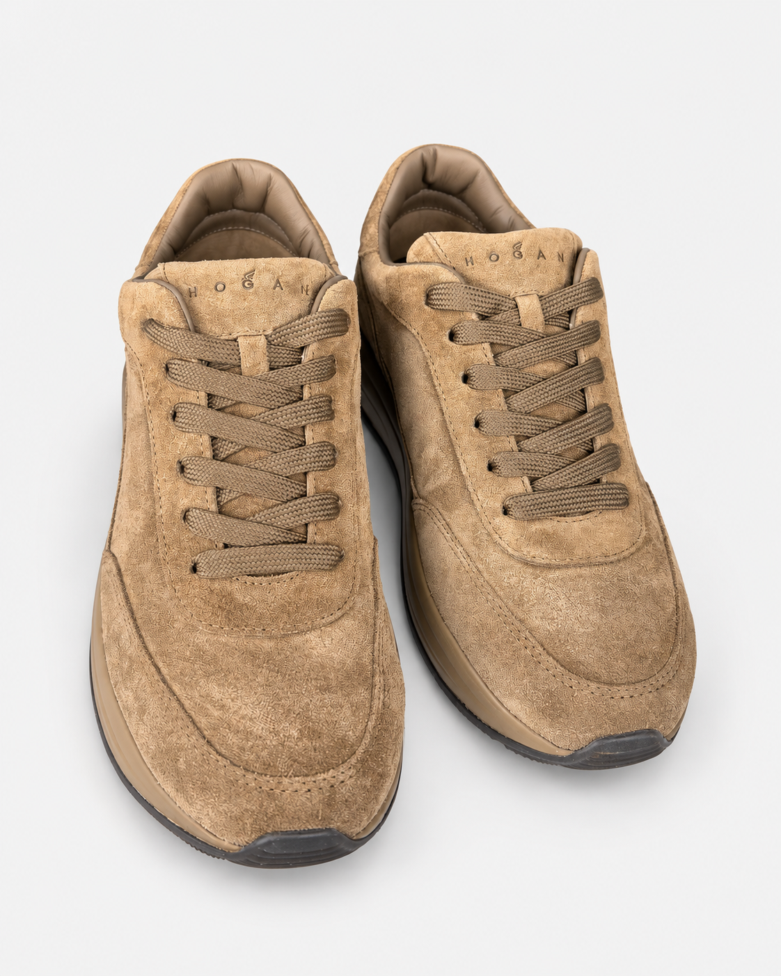 Hogan Sneakers uomo Hi-Light in pelle scamosciata marrone