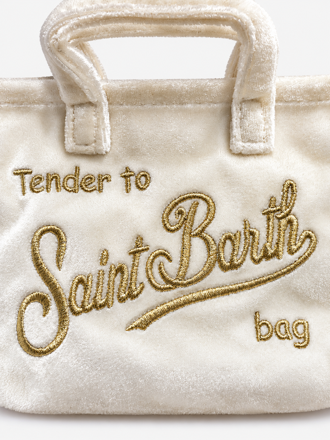 MC2 Saint Barth Phone Bag Donna in Velluto Panna con Tracolla