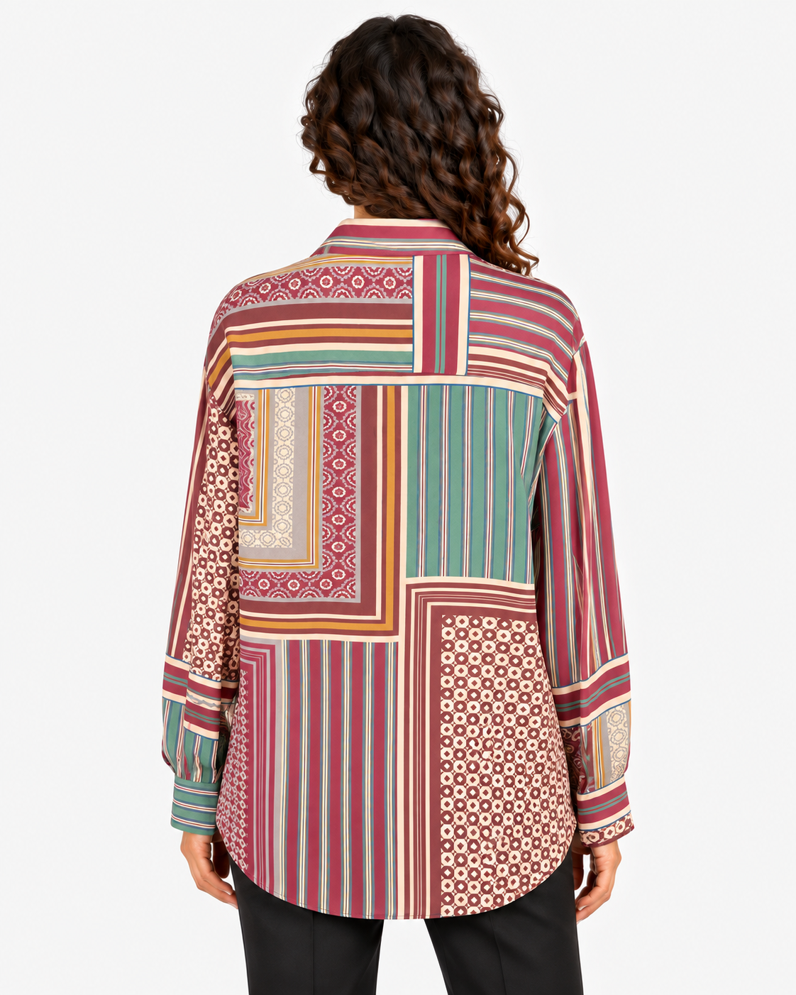 Imperial Camicia Donna Beige Bordeaux Fantasia