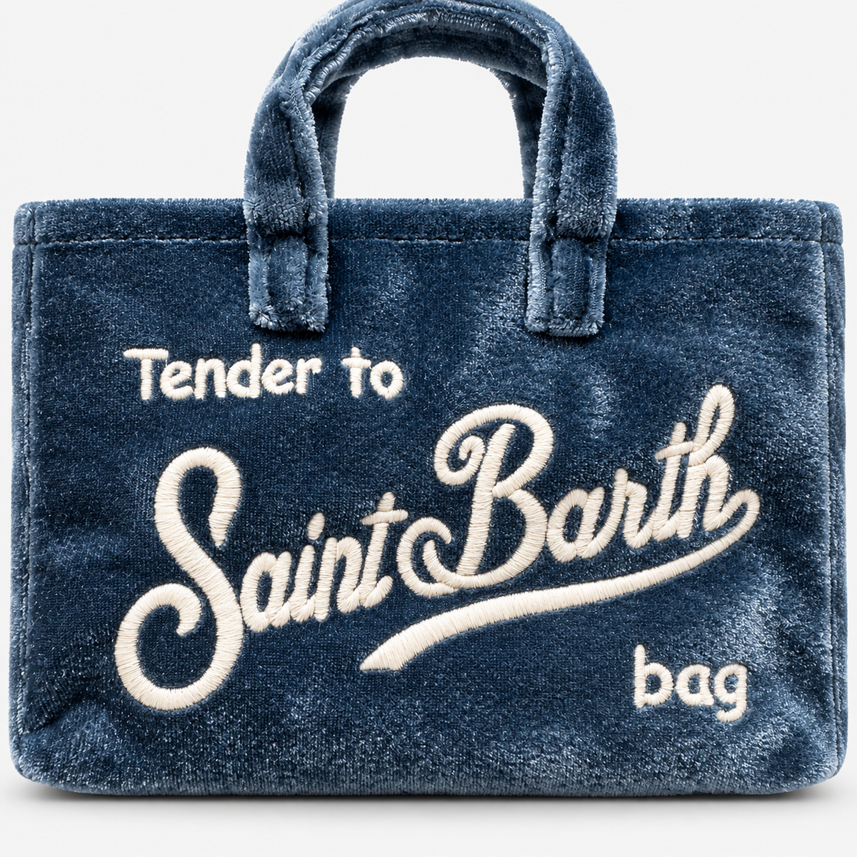 MC2 Saint Barth Phone Bag Donna in Velluto Blu con Tracolla