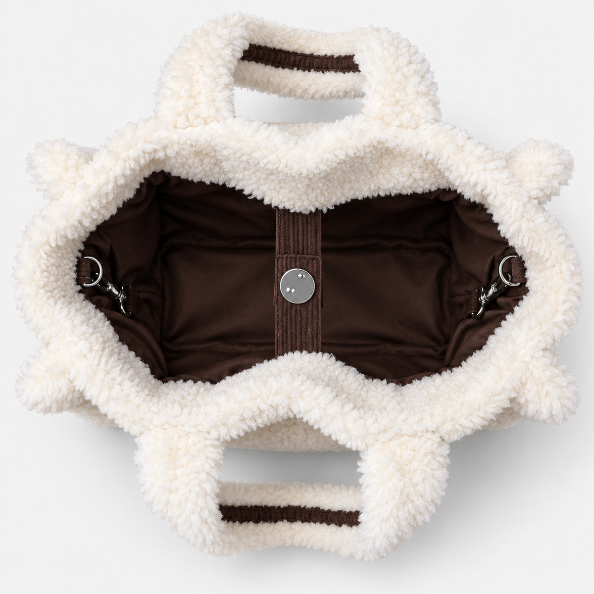 MC2 Saint Barth Borsa Donna Colette Teddy Panna con Logo Marrone