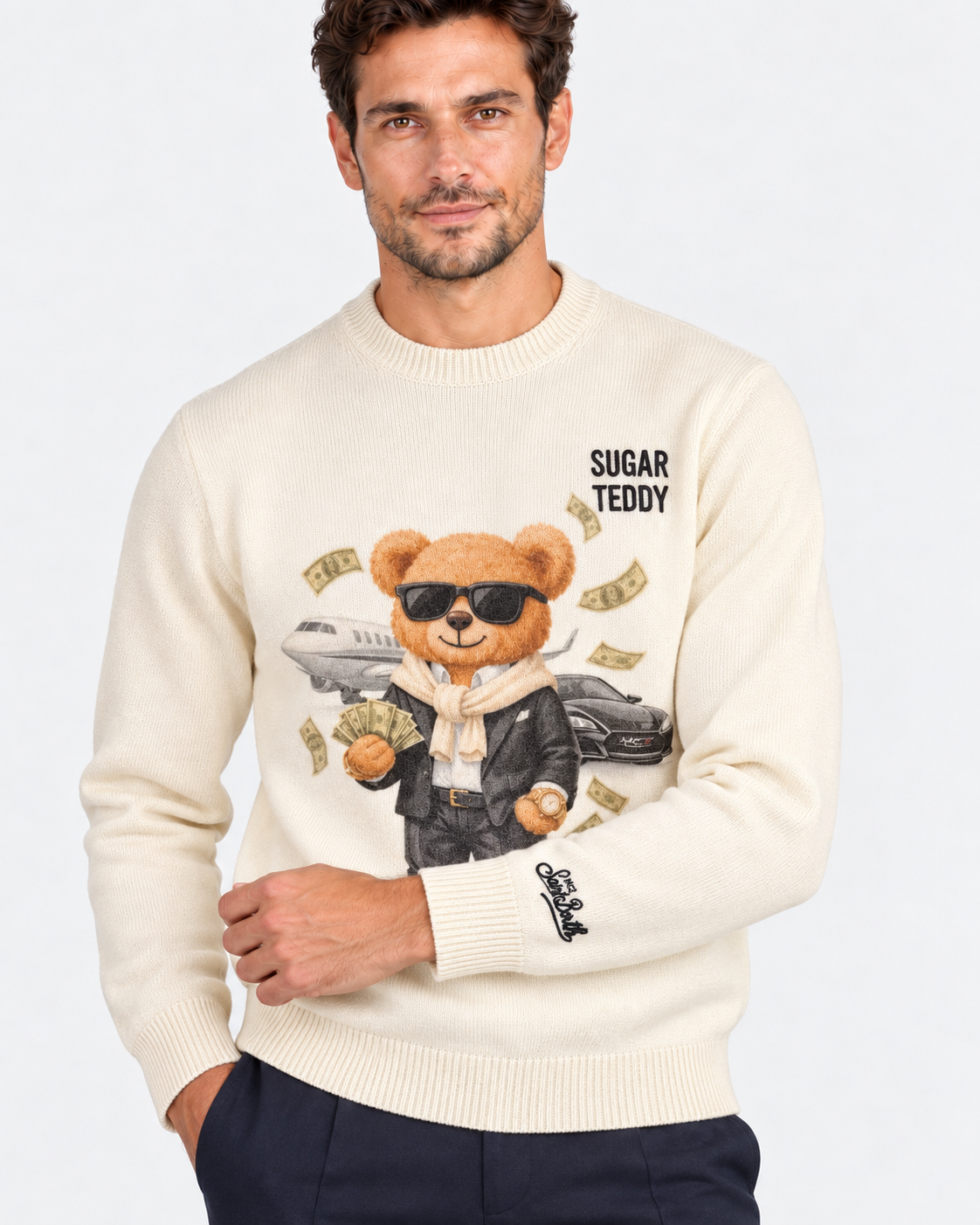MC2 Saint Barth Maglia Uomo Sugar Teddy Panna