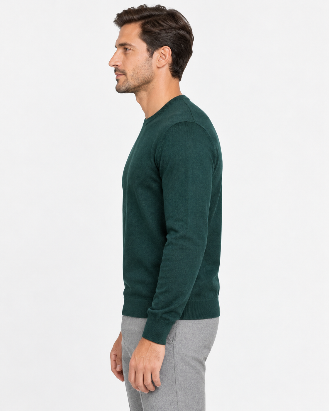 Gran Sasso Maglia Uomo Girocollo in Lana Verde