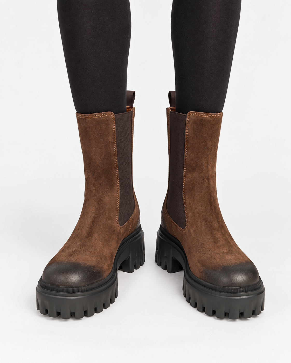 Hogan H700 Chelsea Boots Donna Marrone in Pelle Scamosciata