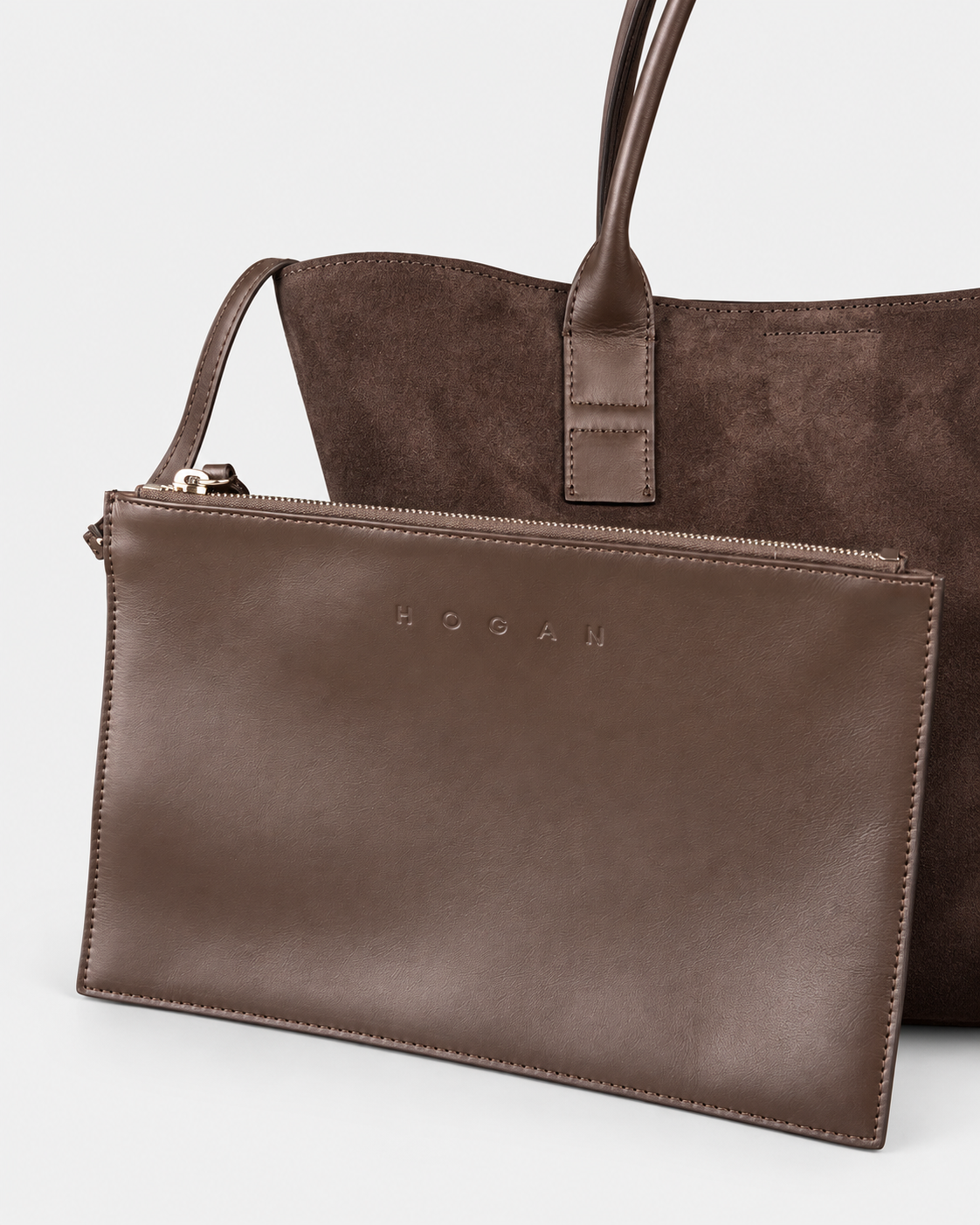 Hogan Borsa shopping Address piccola in suede marrone