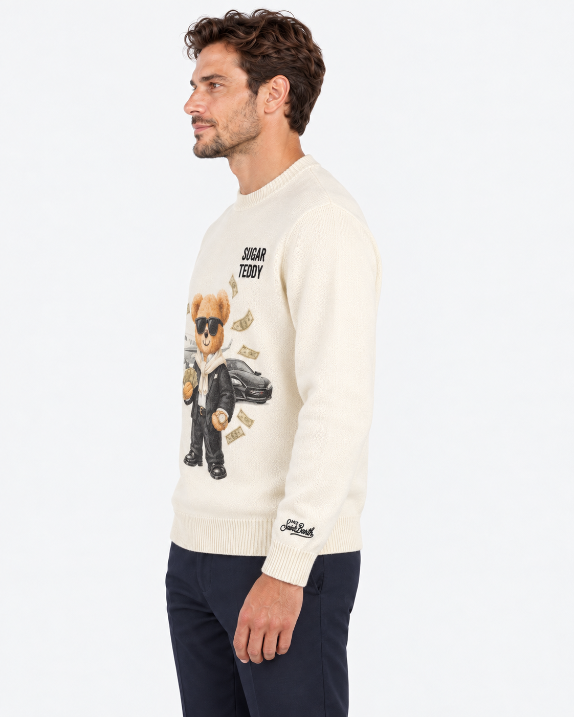 MC2 Saint Barth Maglia Uomo Sugar Teddy Panna