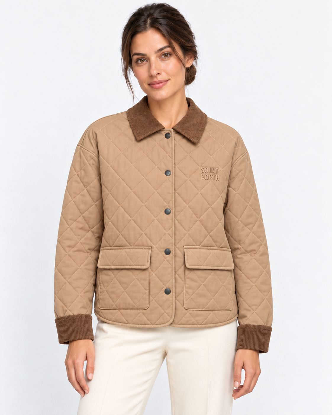MC2 Saint Barth Giubbotto Donna Margaux Trapuntato Beige