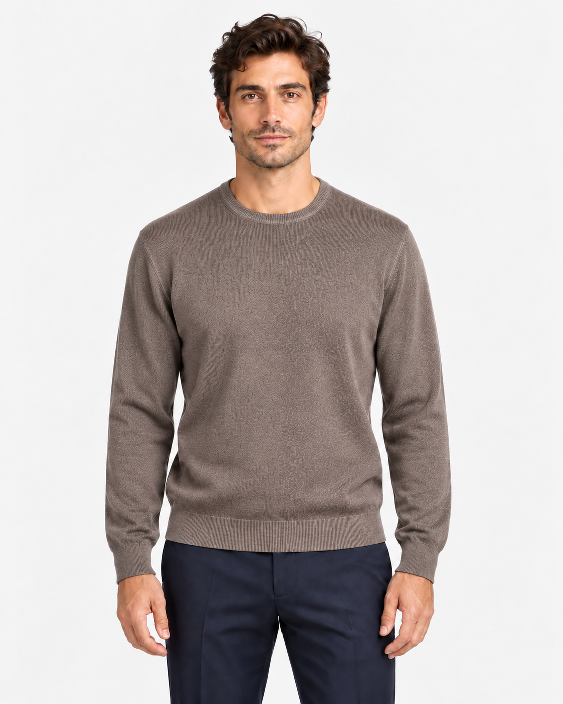 Gran Sasso Maglia Uomo Girocollo in Lana Moro