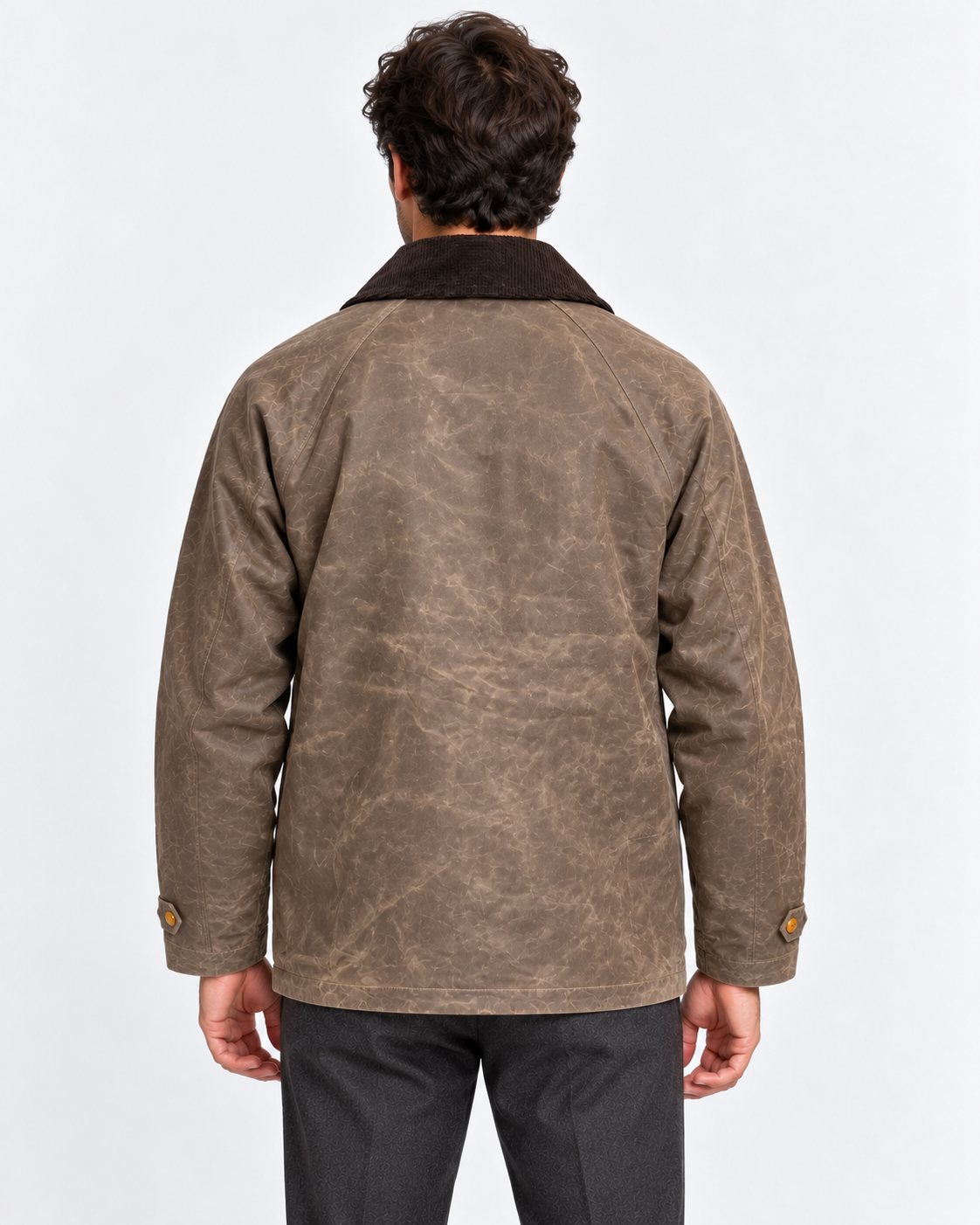Manifattura Ceccarelli Giubbotto Uomo Dark Tan con Collo in Velluto