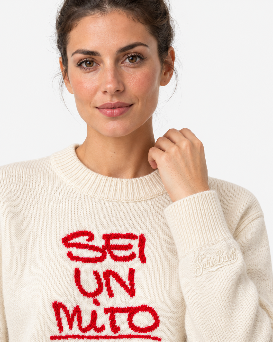 MC2 Saint Barth Maglia Donna New Queen 883 Sei un Mito Panna