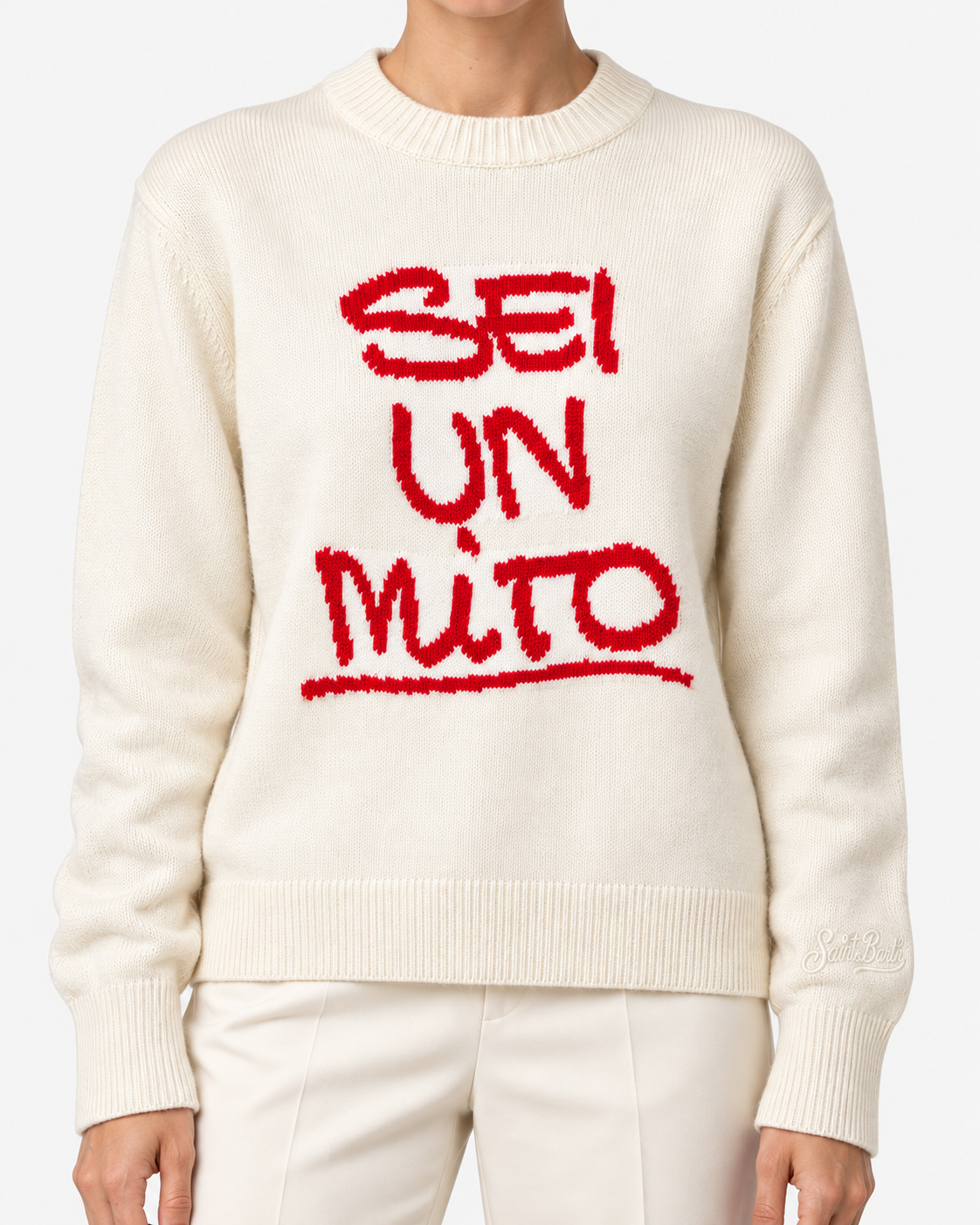 MC2 Saint Barth Maglia Donna New Queen 883 Sei un Mito Panna
