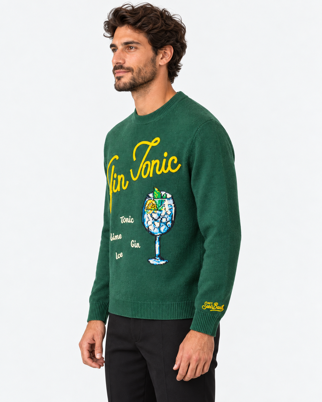 MC2 Saint Barth Maglia Uomo Verde Drink Gin