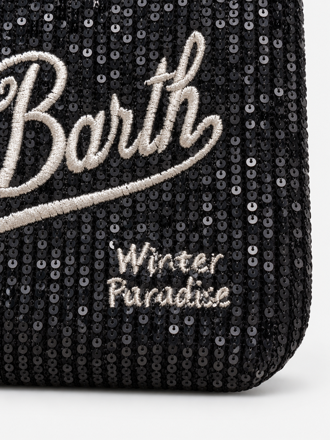 MC2 Saint Barth Pochette Donna Aline in Velluto Nero con Paillettes
