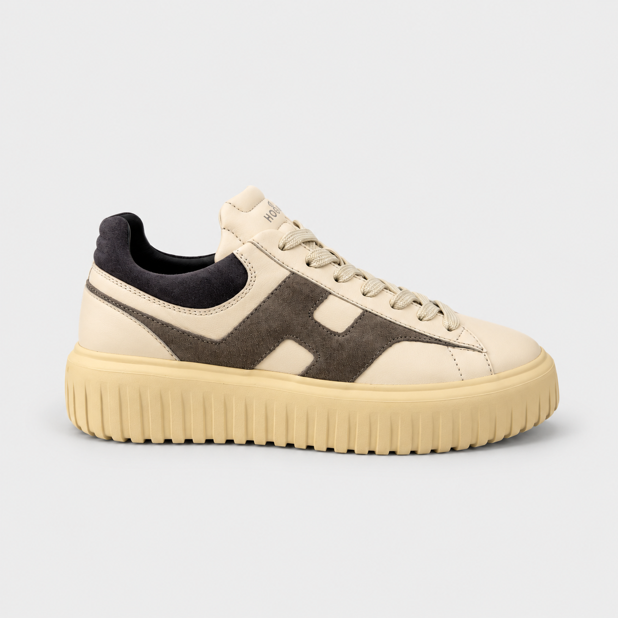 Hogan sneakers uomo h-stripes avorio grigio blu