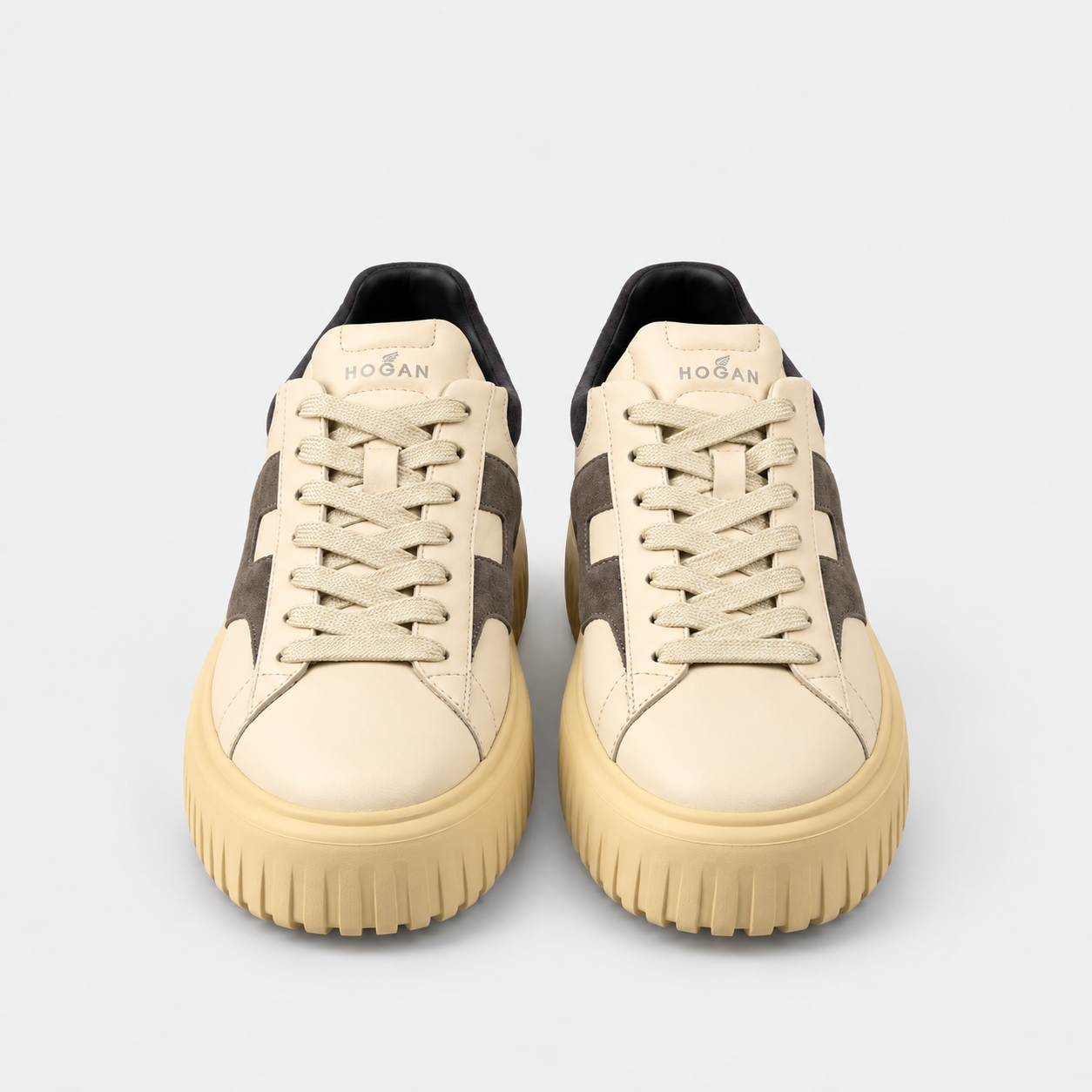 Hogan sneakers uomo h-stripes avorio grigio blu