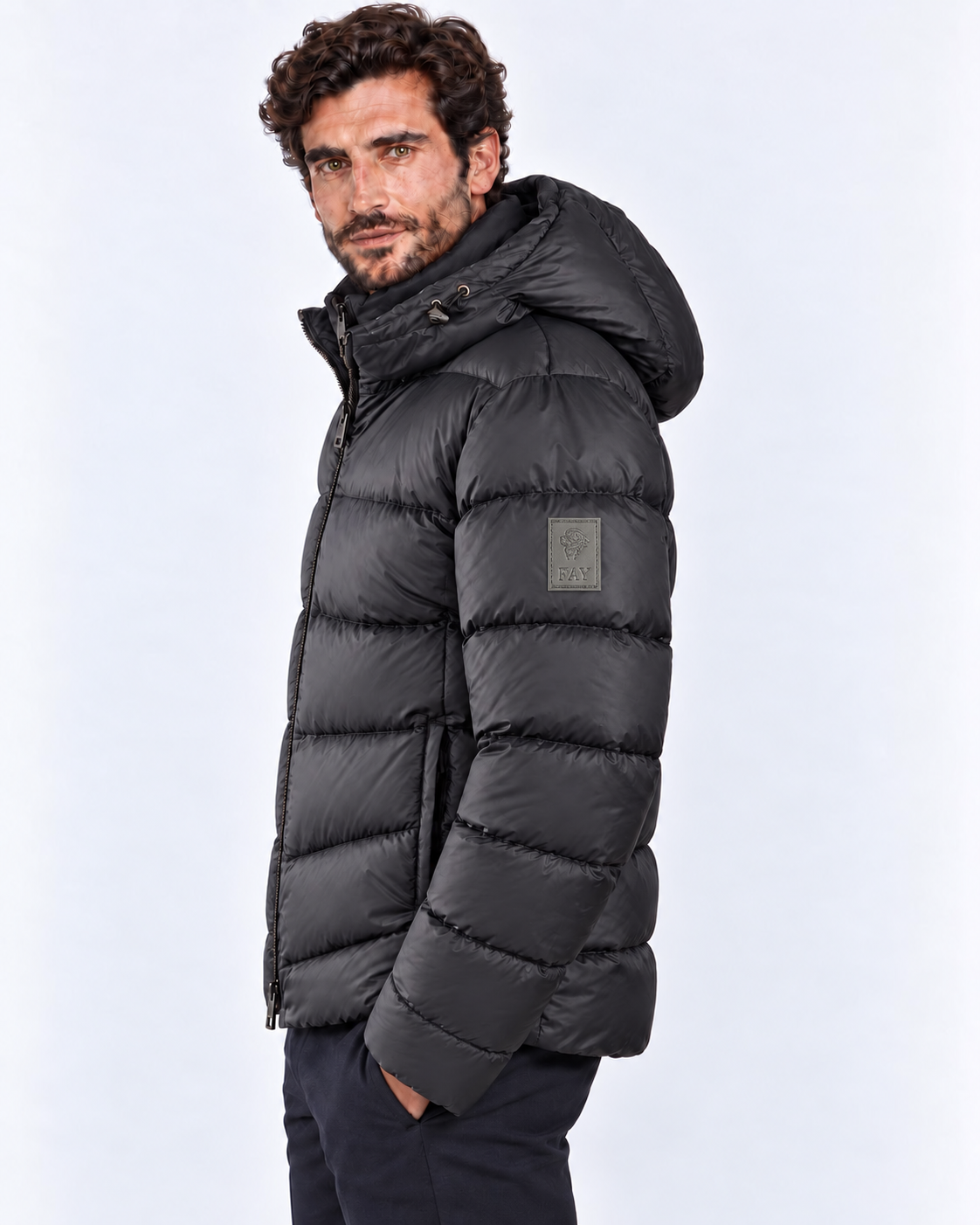Fay Piumino uomo Double Front in nylon nero